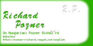 richard pozner business card